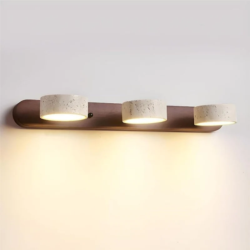 Elegant LED Væglampe i Travertin med Japandi Design
