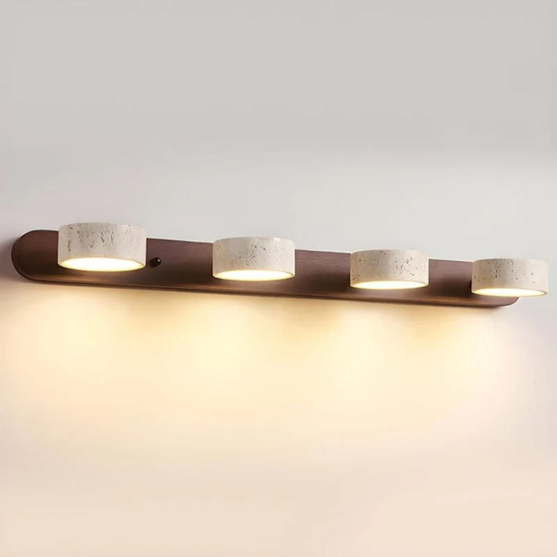 Elegant LED Væglampe i Travertin med Japandi Design