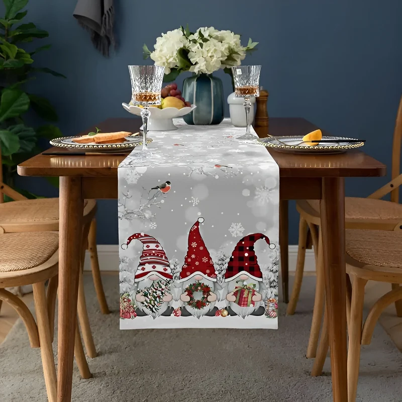 Julebordløber i Snefnugdesign – Elegant Feststemning