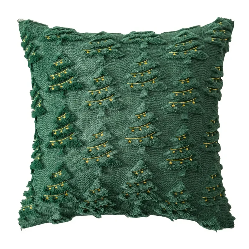 Juletræs Pudebetræk 45x45 cm - Blød Plüsch Dekoration
