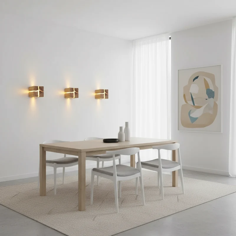 Håndlavet Trælampe med Varm LED-belysning – Unikt Design