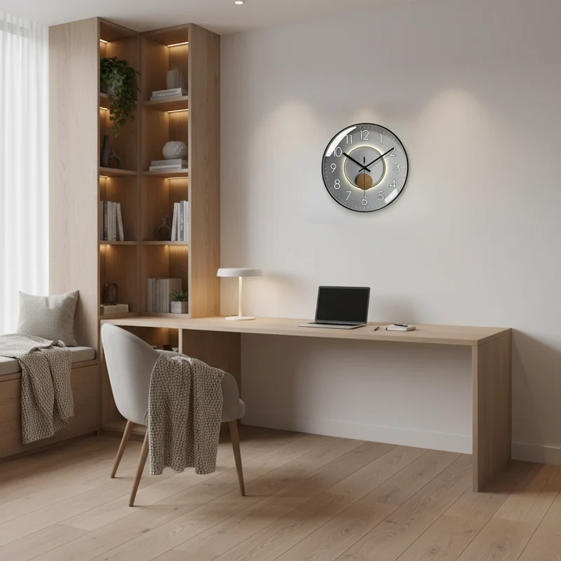 Elegant Støjsvag Vægur | Præcis Tid & Luksuriøst Design