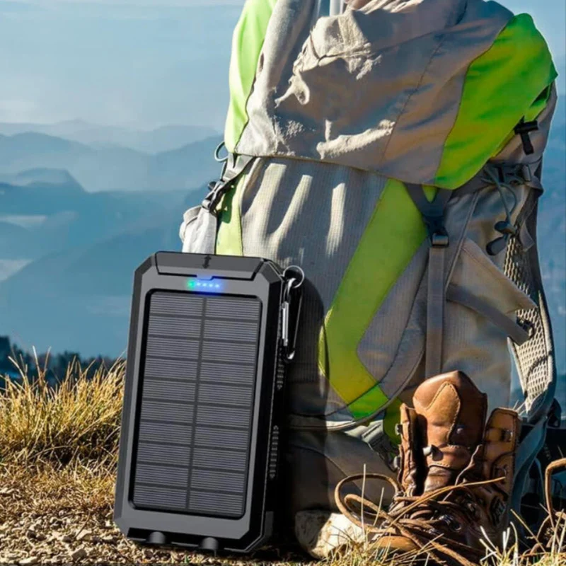 Bærbar 20,000mAh soloplader med dobbelte USB-udgange