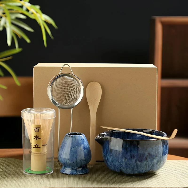 Eksklusivt Matcha Teesæt i Bambus og Keramik – Perfekt Ritual