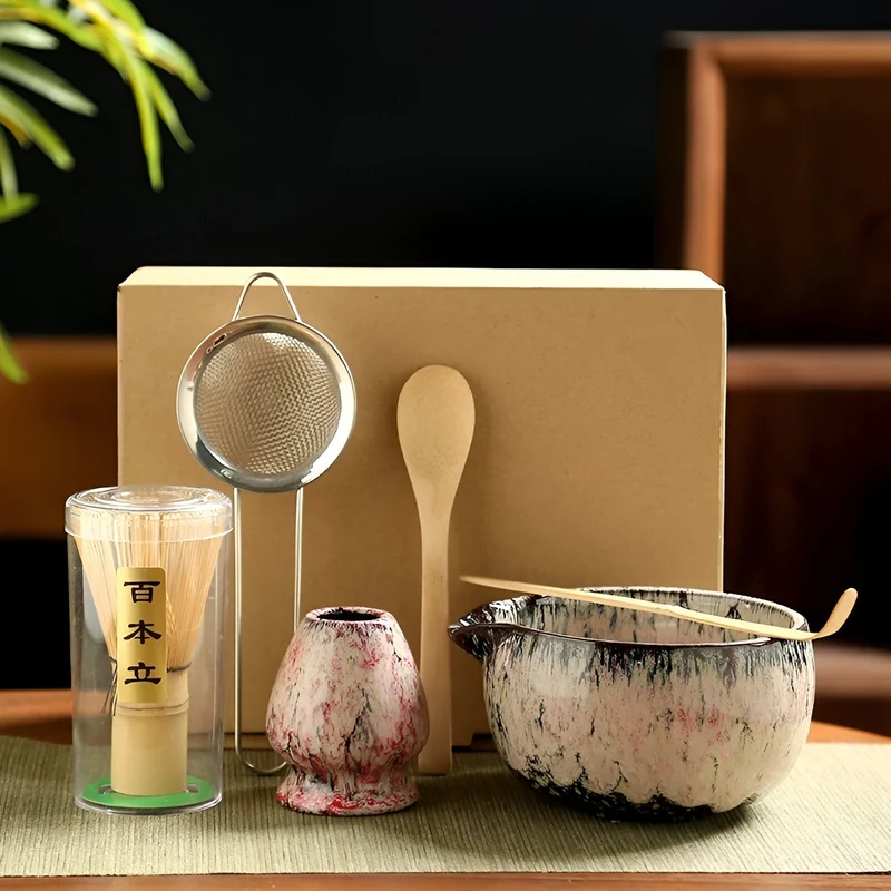 Eksklusivt Matcha Teesæt i Bambus og Keramik – Perfekt Ritual