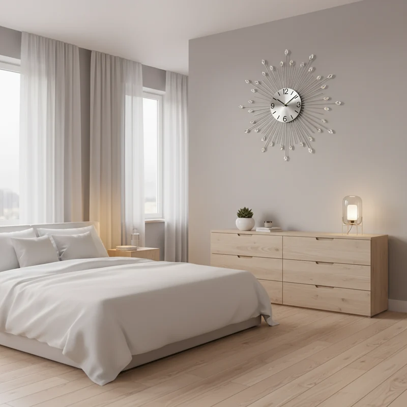 Stilren Vægur 36 cm – Lydløst Design til Moderne Hjem