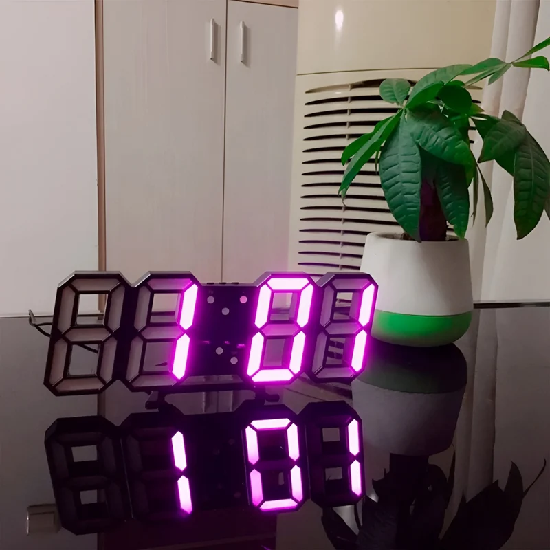Futuristisk 3D LED-vægur – Stilfuld og præcis tidsvisning