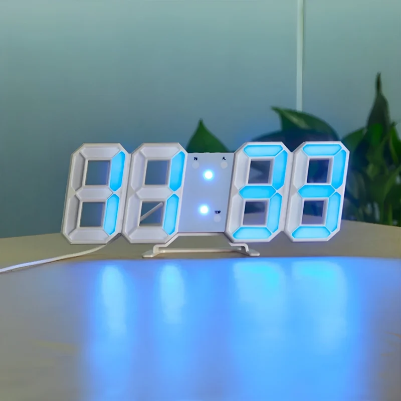 Futuristisk 3D LED-vægur – Stilfuld og præcis tidsvisning