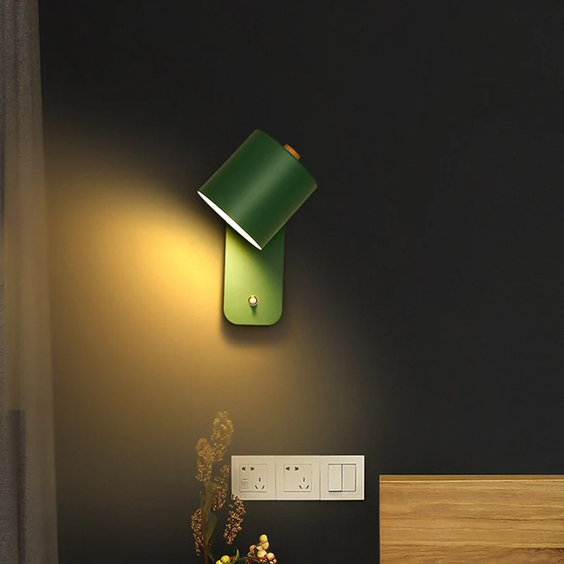 Elegant LED Væglampe med Indbygget Kontakt | Stilfuld Belysning