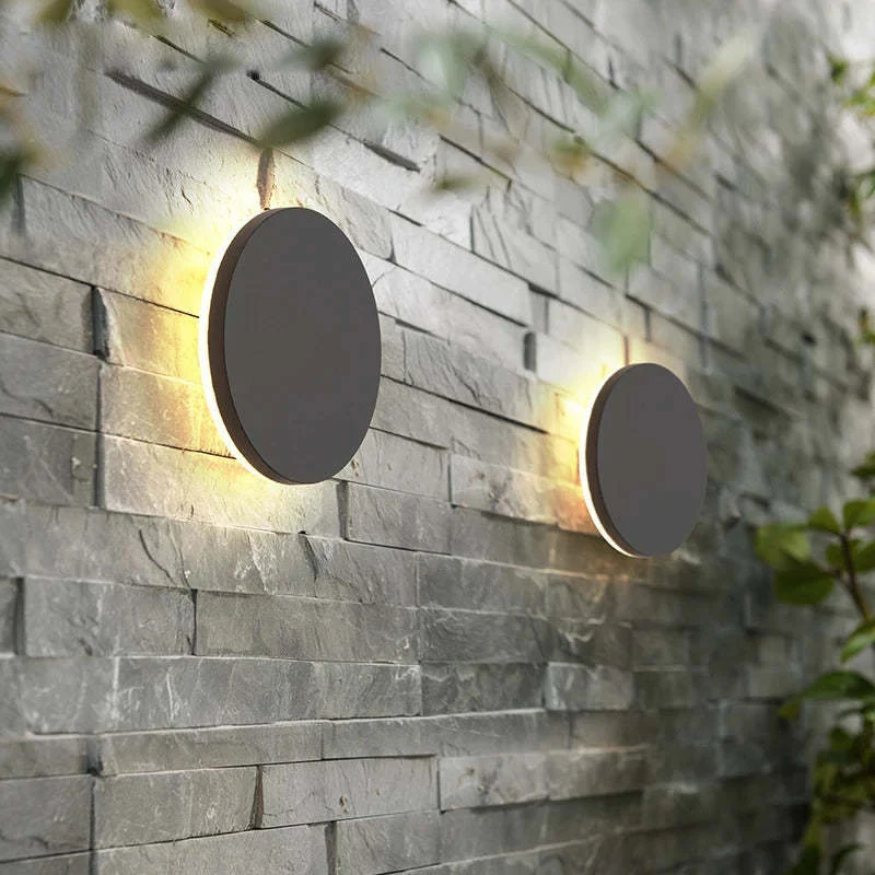 Energibesparende udendørs LED væglampe med rundt design