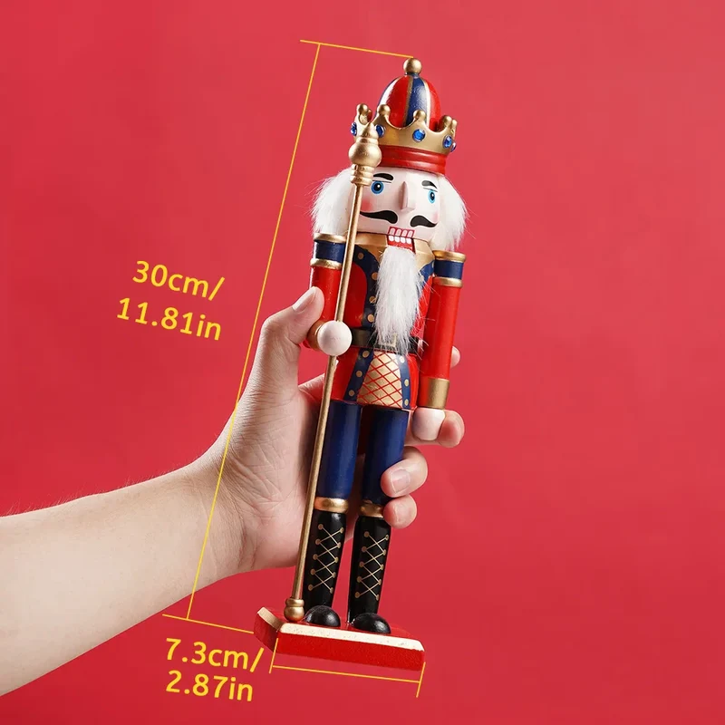 Håndlavet Nøddeknækker i Træ - Klassisk Design, 30 cm