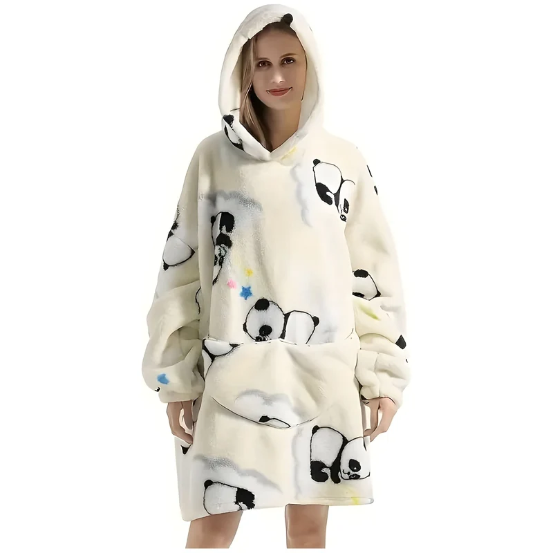 Vendbar Fleece Kapuzen-Tæppe – Ultimativ Komfort & Stil