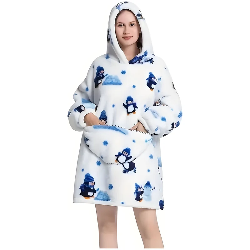 Vendbar Fleece Kapuzen-Tæppe – Ultimativ Komfort & Stil