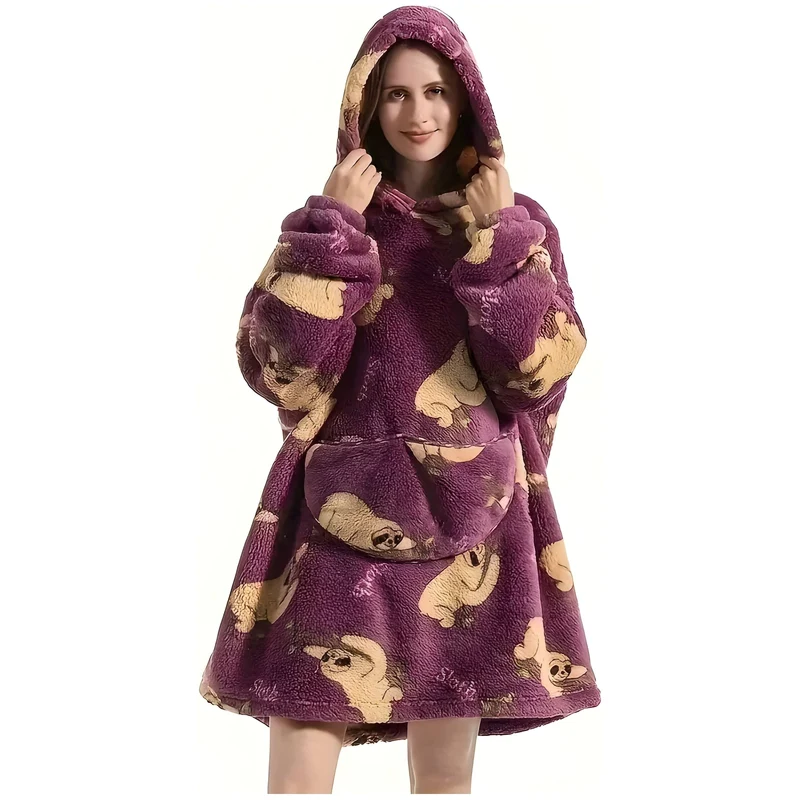 Vendbar Fleece Kapuzen-Tæppe – Ultimativ Komfort & Stil