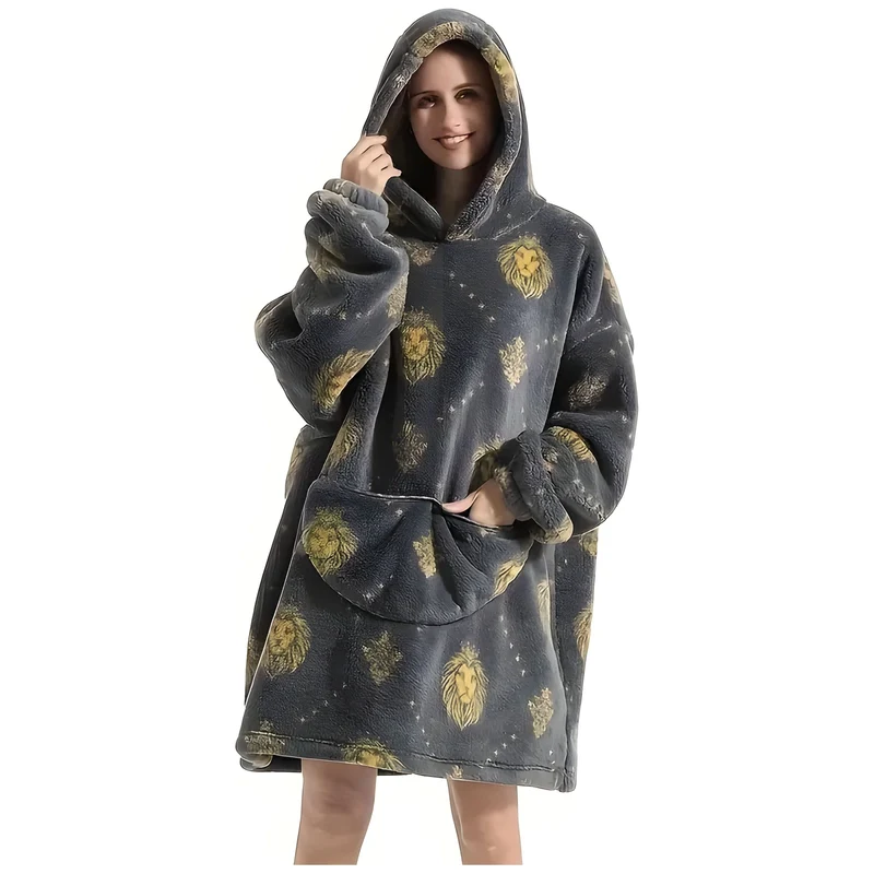 Vendbar Fleece Kapuzen-Tæppe – Ultimativ Komfort & Stil