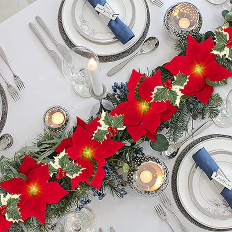Energibesparende LED Poinsettia Lys - Skab Festlig Stemning