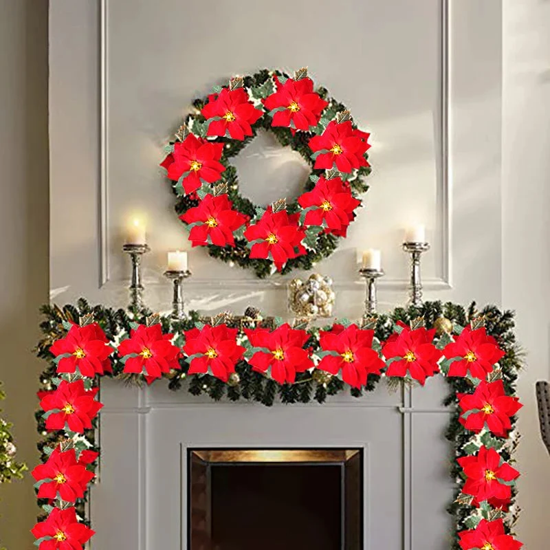 Energibesparende LED Poinsettia Lys - Skab Festlig Stemning