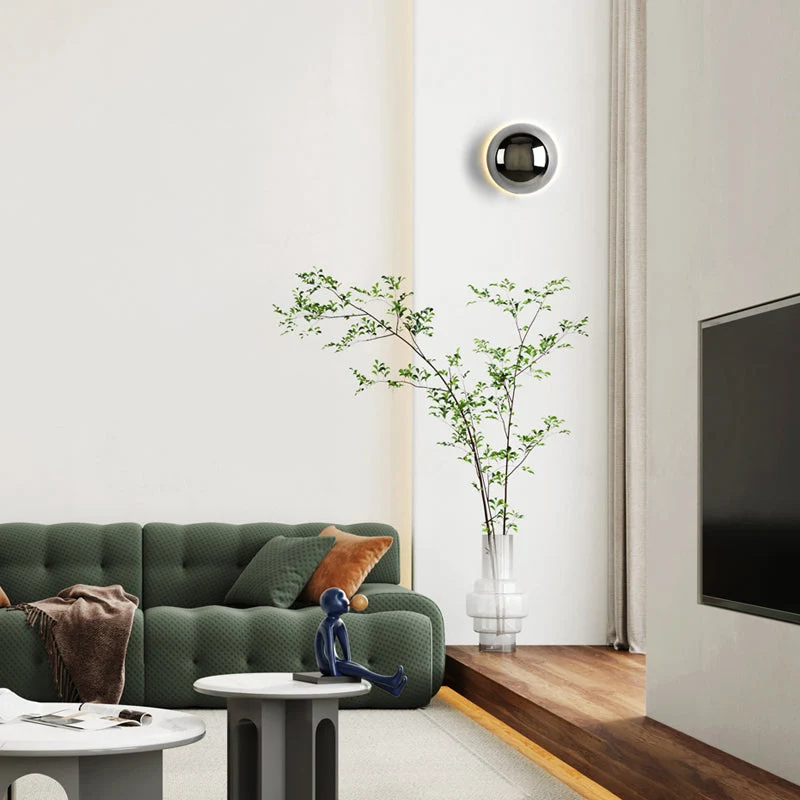 Rund Væglampe med Nordisk Design og Blødt LED-Lys