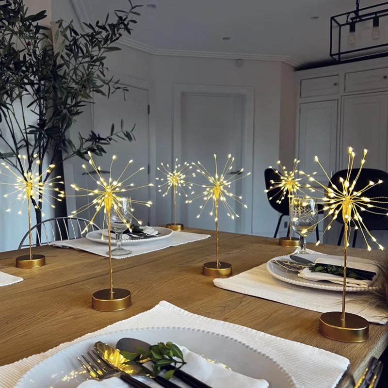 Stjerneformet LED-bordlampe med varm, hyggelig belysning