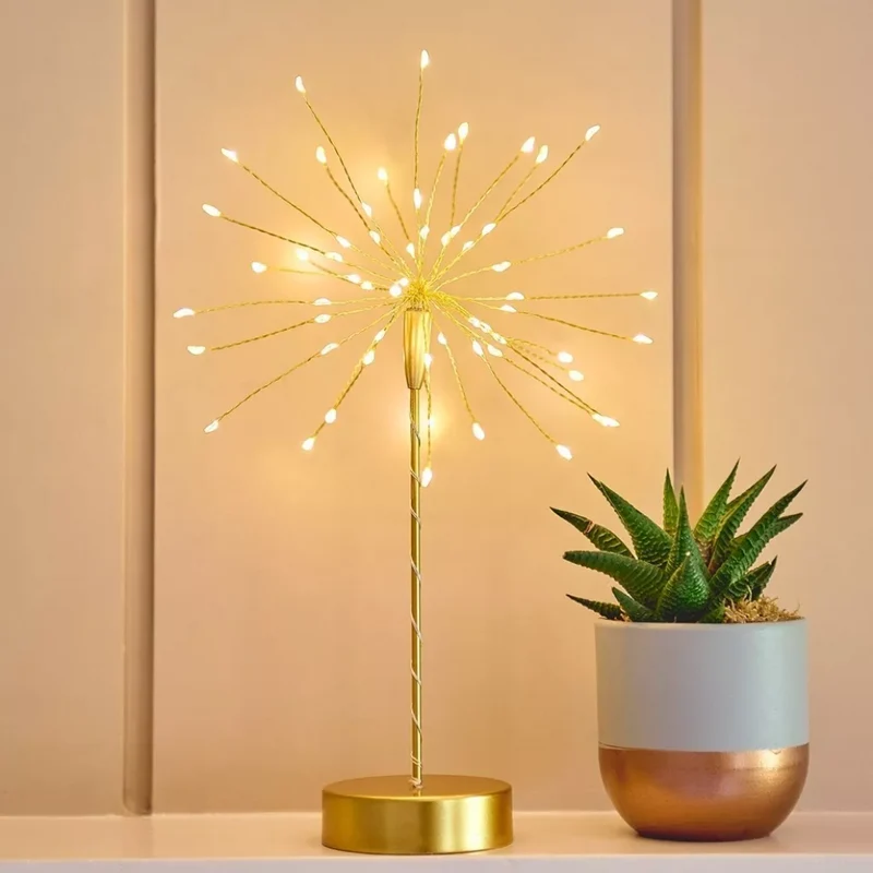 Stjerneformet LED-bordlampe med varm, hyggelig belysning