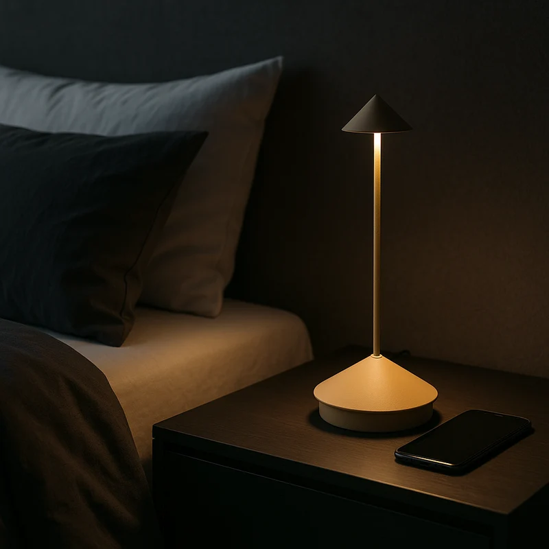 Trådløs LED Bordlampe med Dimbart, Vejrbestandigt Design