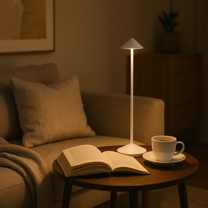 Trådløs LED Bordlampe med Dimbart, Vejrbestandigt Design