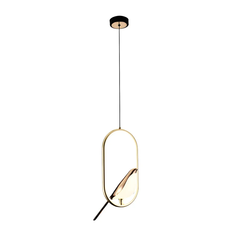 Elegant 360° roterbar pendel med fuglemotiv til moderne hjem