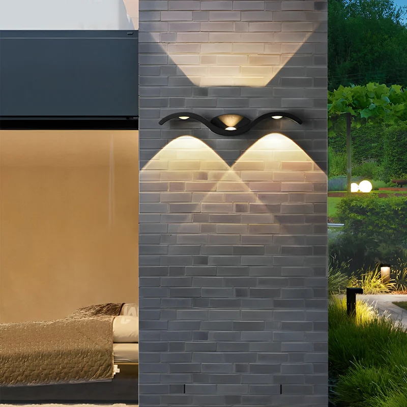 Energibesparende LED Udendørs Væglampe med Bølget Design