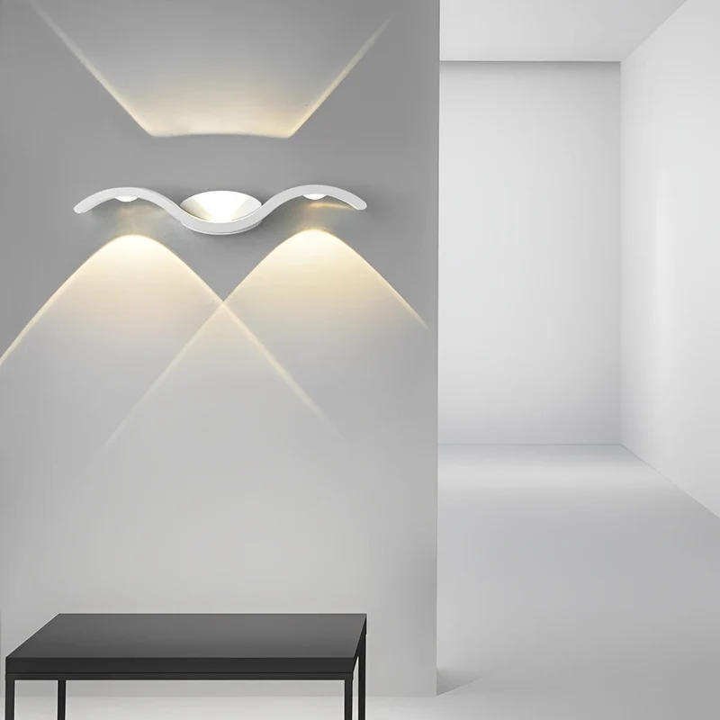 Energibesparende LED Udendørs Væglampe med Bølget Design
