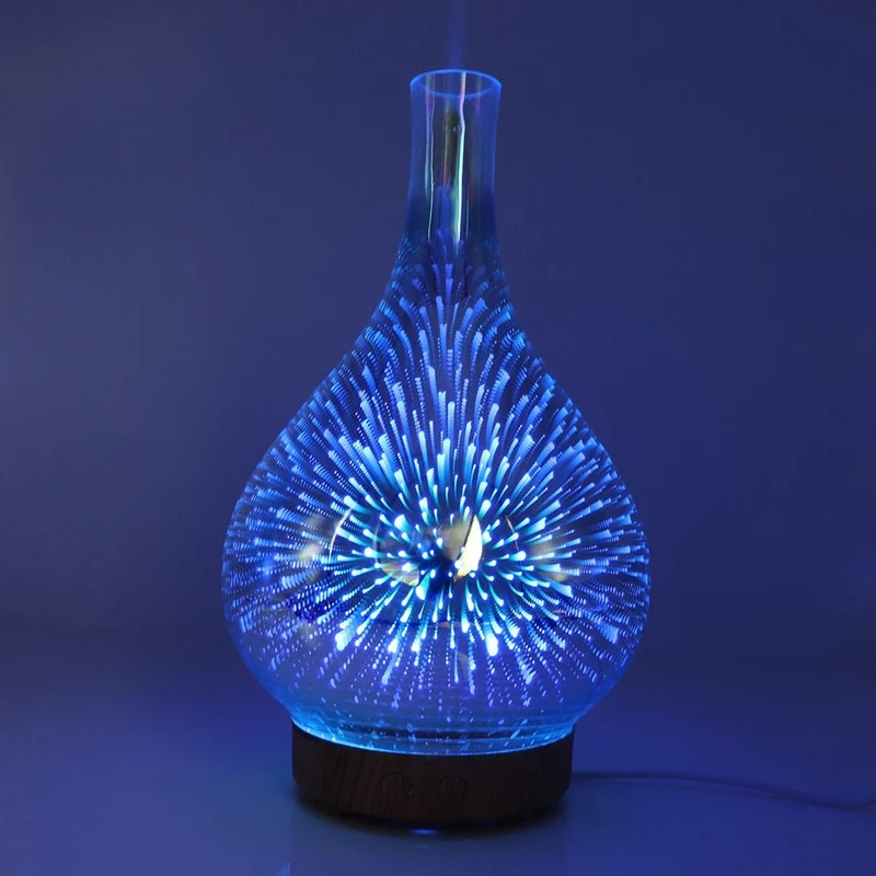 3D Glas Aroma Diffuser med LED Lys og Beroligende Effekt