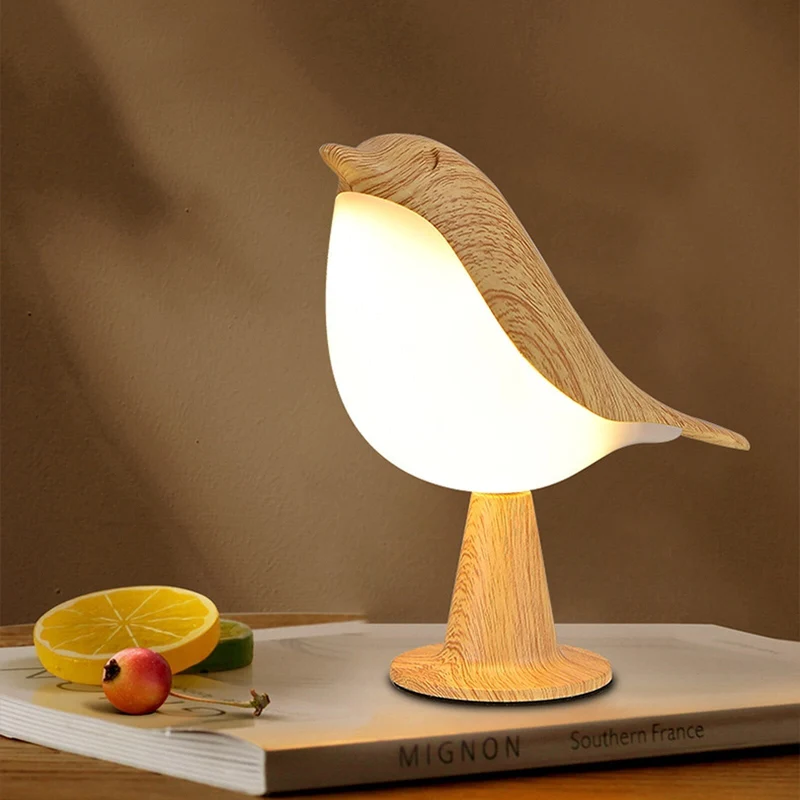 Moderne Bordlampe med Fuglemotiv og Energibesparende LED