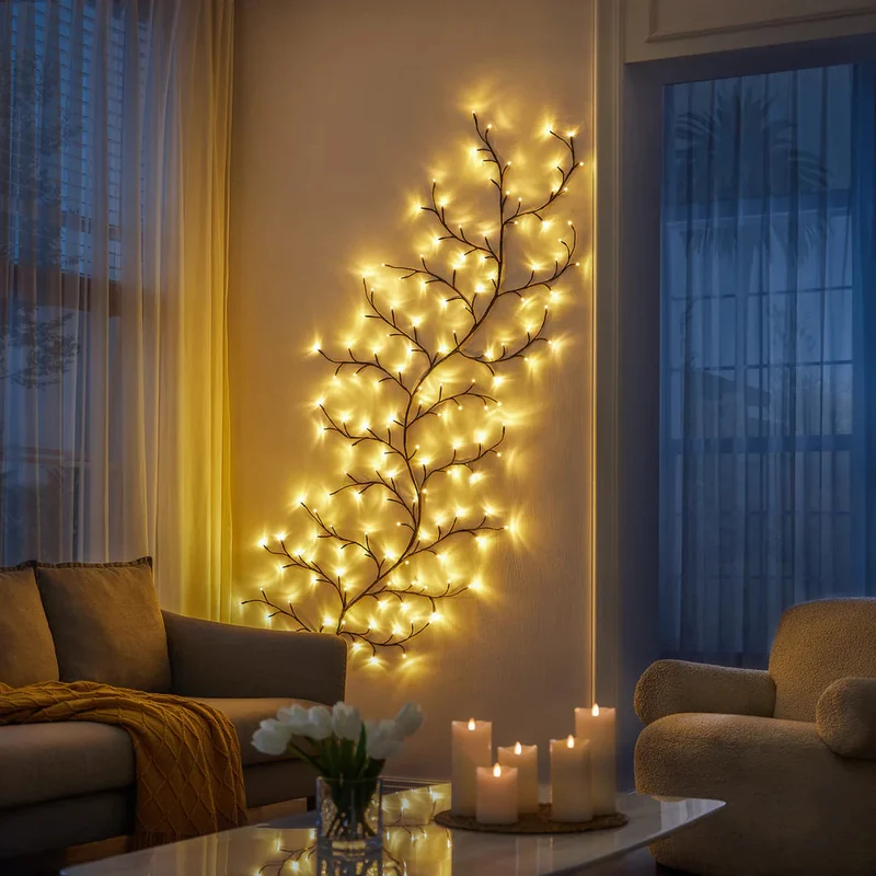 Romantisk Blomstervæglampe med Blid LED-belysning