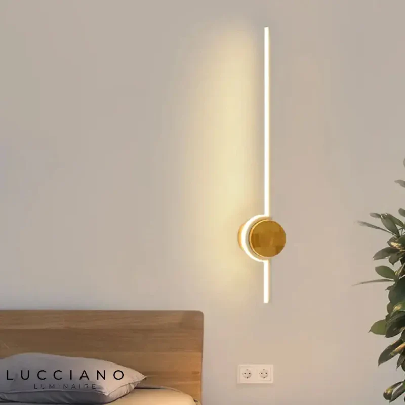 Moderne Trævægslampe med Energibesparende LED-lys