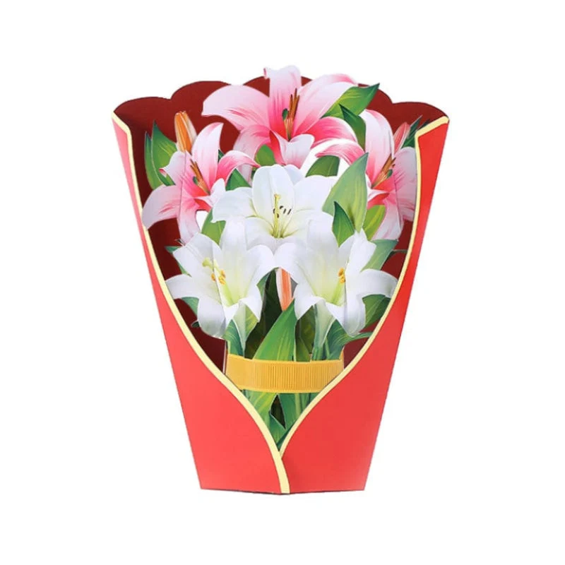 Evighedsbuket: Uforglemmelig 3D Blomsterhilsen i Kort