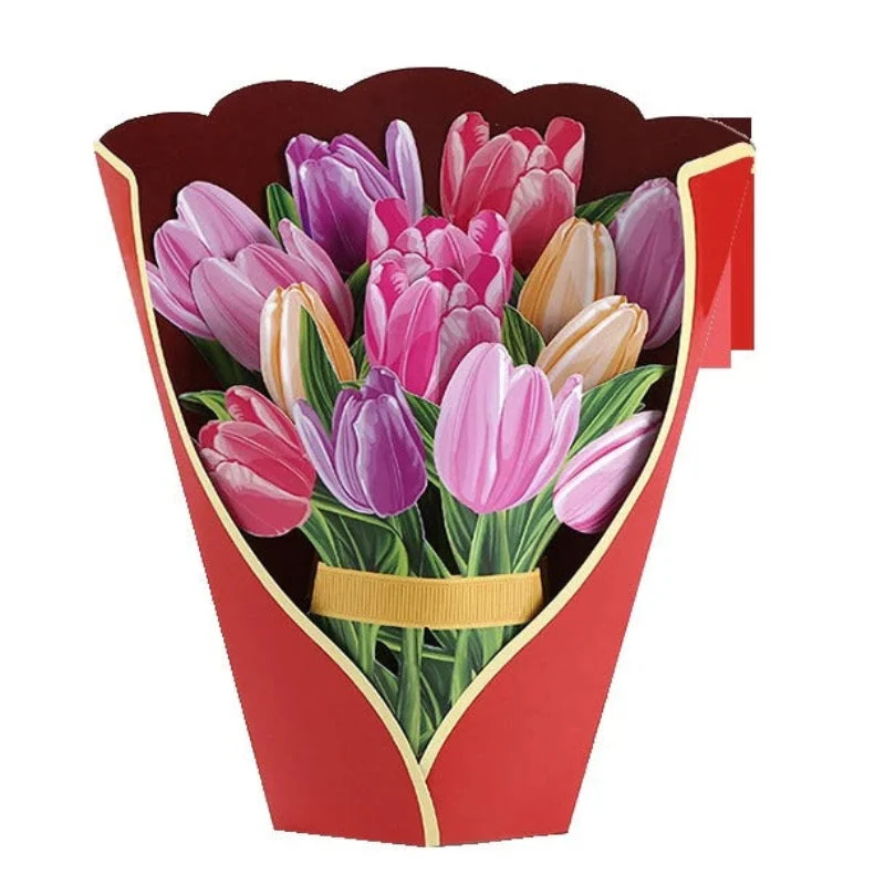 Evighedsbuket: Uforglemmelig 3D Blomsterhilsen i Kort