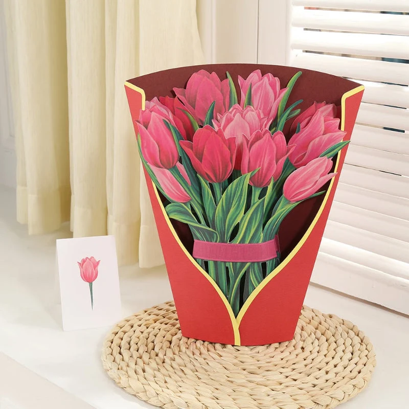 Evighedsbuket: Uforglemmelig 3D Blomsterhilsen i Kort
