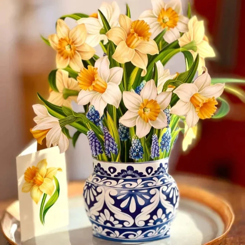 Evighedsbuket: Uforglemmelig 3D Blomsterhilsen i Kort