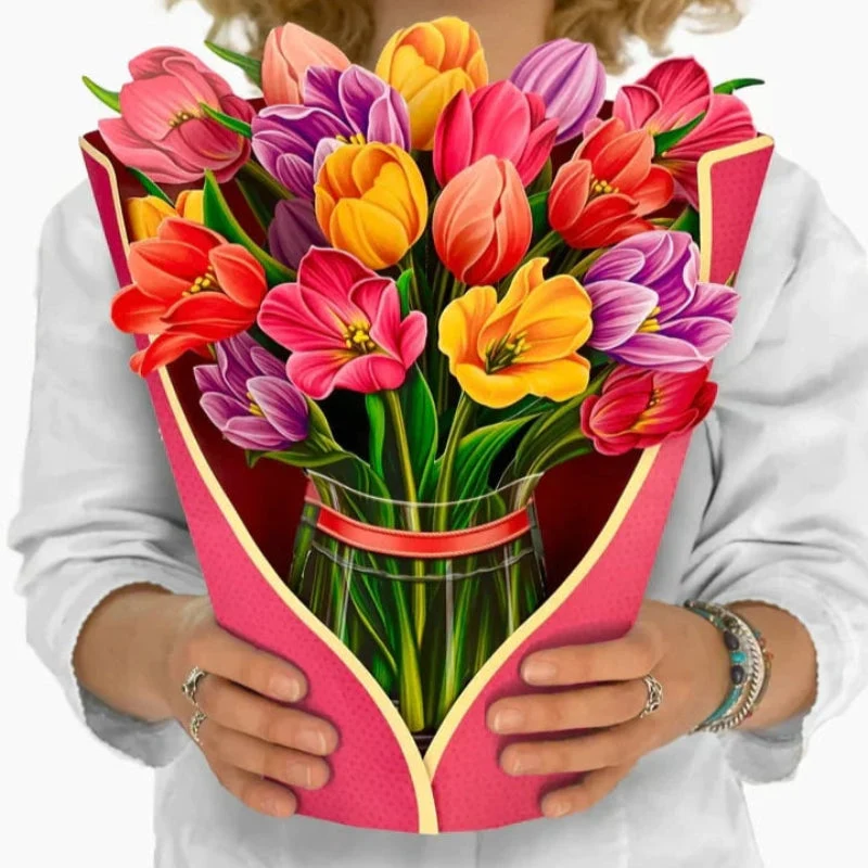 Evighedsbuket: Uforglemmelig 3D Blomsterhilsen i Kort