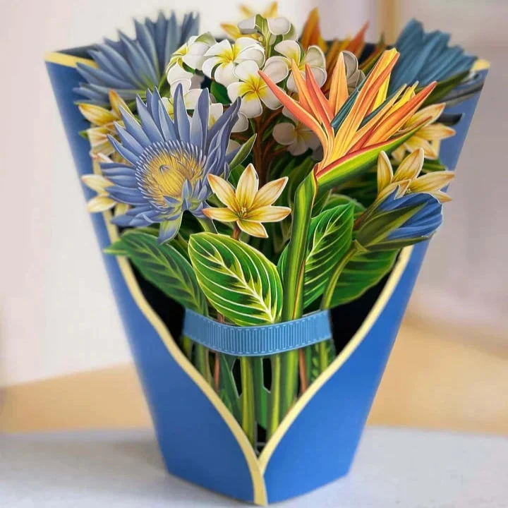 Evighedsbuket: Uforglemmelig 3D Blomsterhilsen i Kort