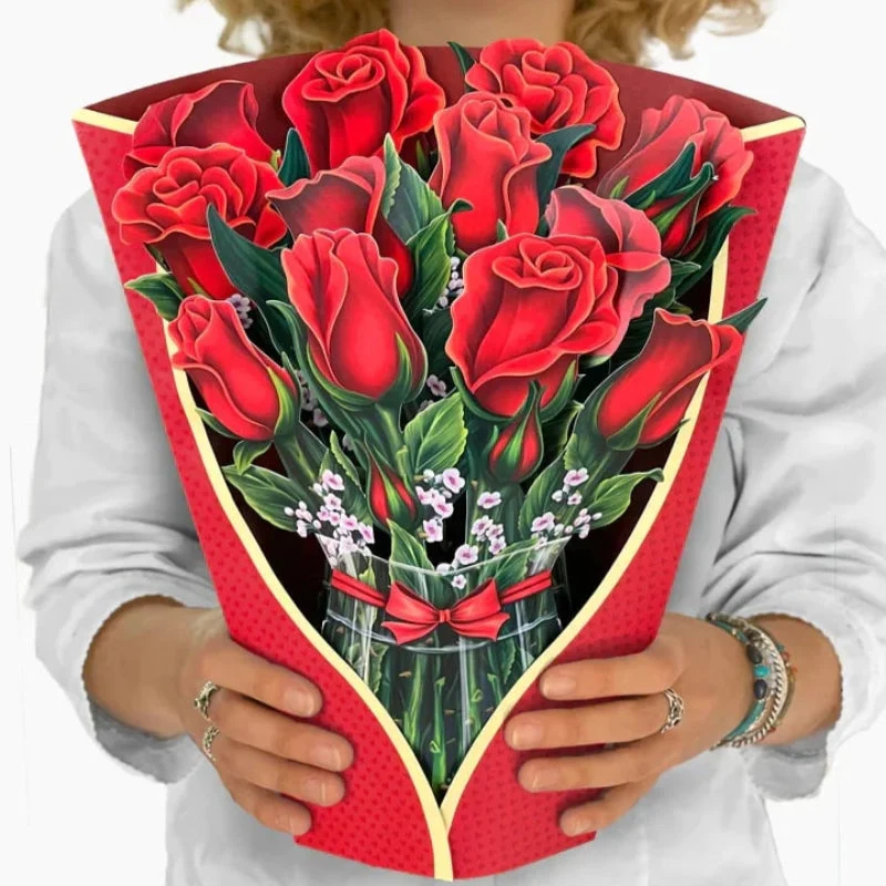 Evighedsbuket: Uforglemmelig 3D Blomsterhilsen i Kort
