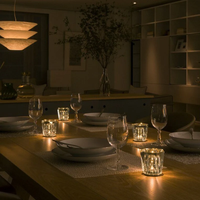 Elegant Glasbordlampe med LED til Hyggebelysning