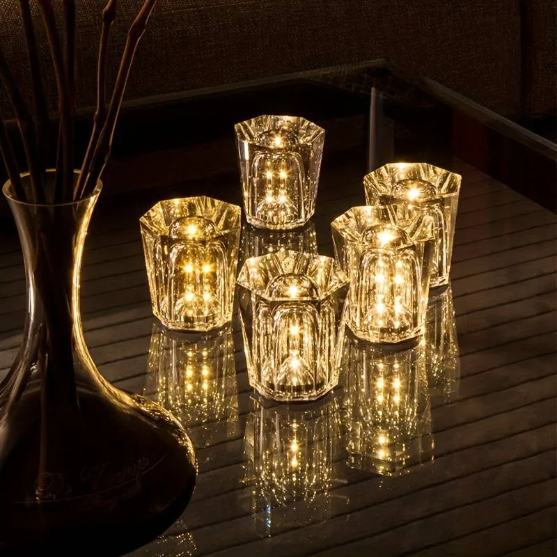 Elegant Glasbordlampe med LED til Hyggebelysning