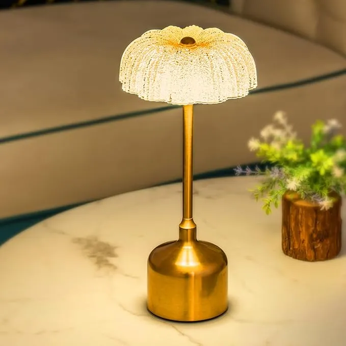 Trådløs krystalbordlampe med lang batteritid og berøringsstyring