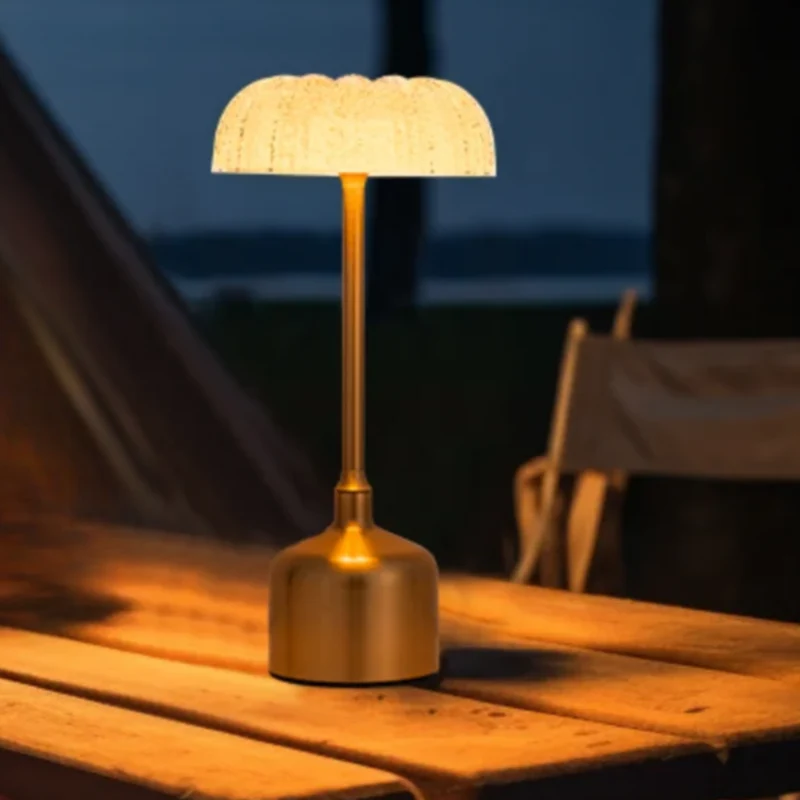 Trådløs krystalbordlampe med lang batteritid og berøringsstyring