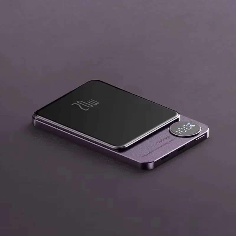 Kompakt Magnetisk Powerbank med Hurtig Trådløs Opladning