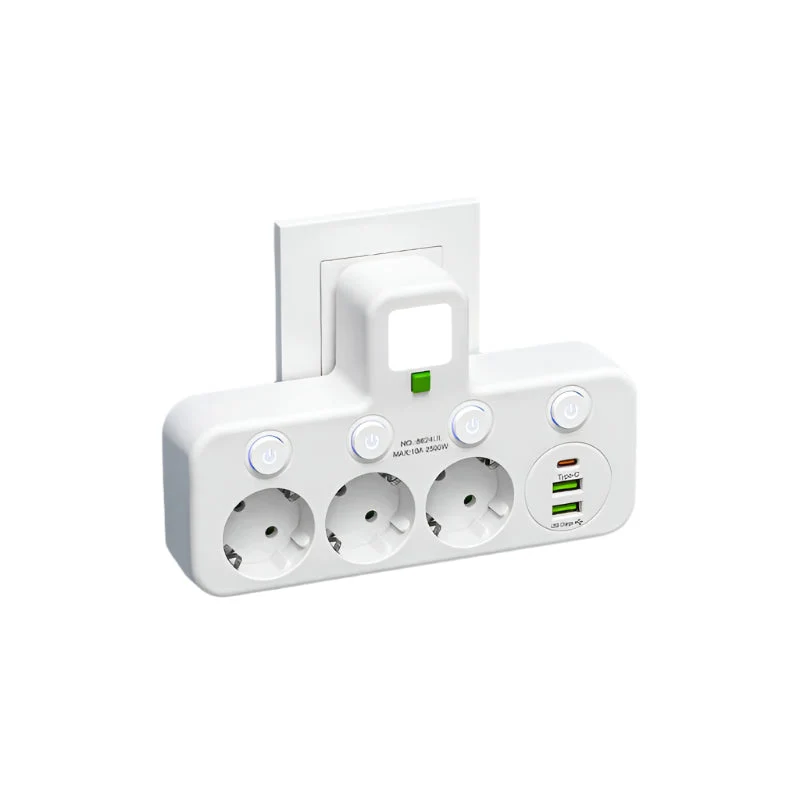 Smart Strømskinne med USB & Type-C for Effektiv Opladning