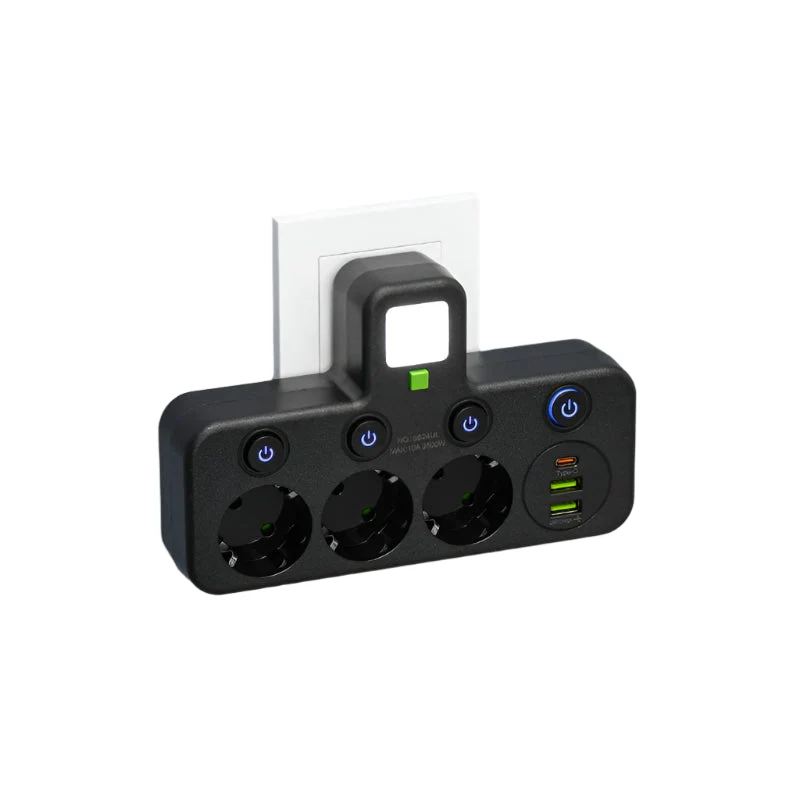 Smart Strømskinne med USB & Type-C for Effektiv Opladning