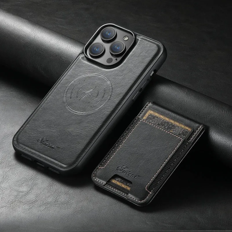 Elegant Lædercover til iPhone – Med Kortlomme & MagSafe