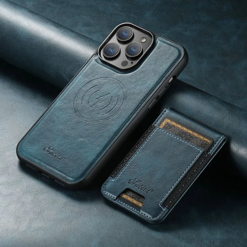 Elegant Lædercover til iPhone – Med Kortlomme & MagSafe