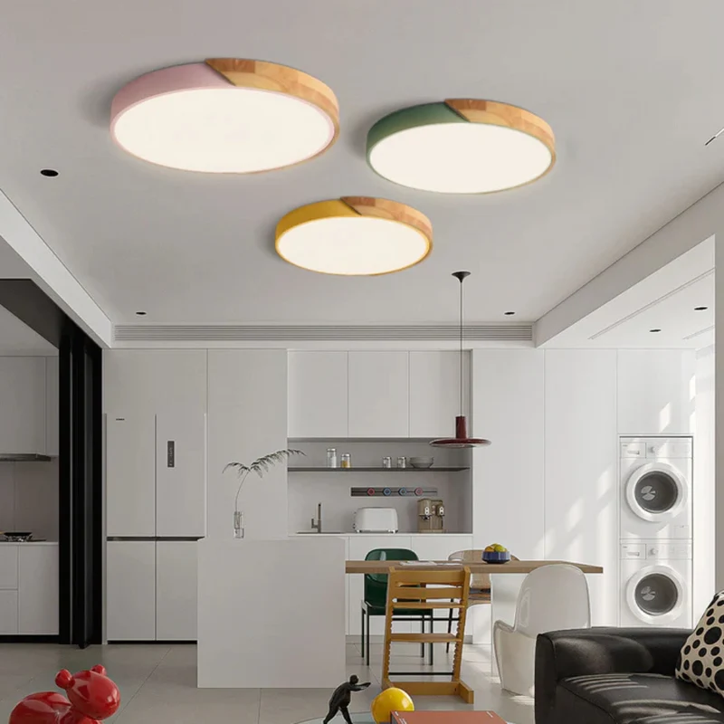 Moderne LED Træloftlampe – Energibesparende Skandinavisk Design